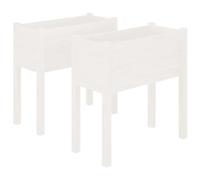 vidaXL Fioriere da Giardino 2 pz Bianche 70x31x70 cm in Legno di Pino