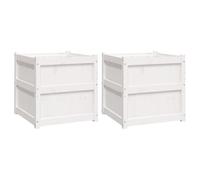 AX 2 Fioriere Coltivazione Balcone Bianco 60x60x60cm Garden Piante Fiori 837427
