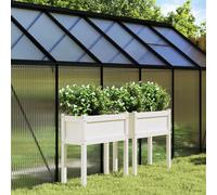 vidaXL Fioriere da Giardino 2 pz con Gambe Bianche Legno Massello Pino