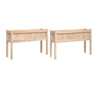 vidaXL Fioriere da Giardino 2 pz con Gambe in Legno Massello di Pino