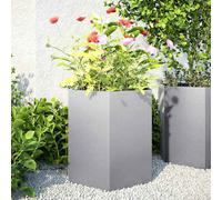 vidaXL Fioriere da giardino Esagono 46x40x45 cm 2 pz in acciaio zincato