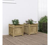 vidaXL Fioriere da Giardino 2 pz in Legno di Pino Impregnato