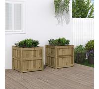 vidaXL Fioriere da Giardino 2 pz in Legno di Pino Impregnato