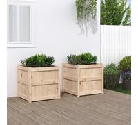 vidaXL Fioriere da Giardino 2 pz in Legno Massello di Pino