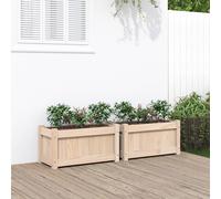 vidaXL Fioriere da Giardino 2 pz in Legno Massello di Pino