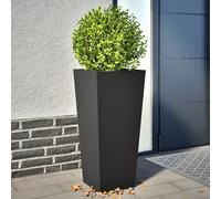 vidaXL Fioriere da Giardino 2 pz Nere 35x35x75 cm in Acciaio, fioriera, fioriera da Patio, Vaso Fiori da Esterni, fioriera da Esterno