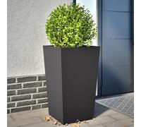 vidaXL Fioriere da Giardino 2 pz Nere 45x45x75 cm in Acciaio, fioriera, fioriera da Patio, Vaso Fiori da Esterni, fioriera da Esterno