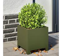 vidaXL Fioriere da Giardino 2 pz Verde Oliva 30x30x30 cm in Acciaio