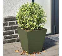 vidaXL Fioriere da Giardino 2 pz Verde Oliva 30x30x30 cm in Acciaio