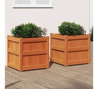 vidaXL Fioriere da Giardino 2pz Marrone Cera Legno Massello di Pino