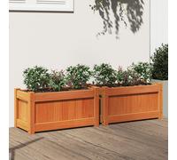 vidaXL Fioriere da Giardino 2pz Marrone Cera Legno Massello di Pino