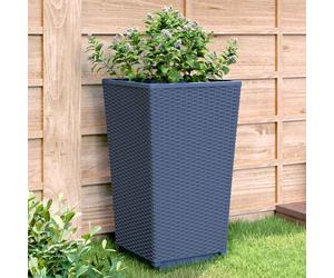vidaXL Fioriere da Giardino 4 pz Grigio Blu 32,5x32,5x57 cm in PP