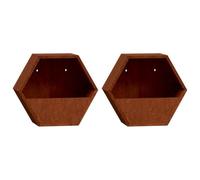 vidaXL Fioriere da Parete 2 pz Ruggine in Acciaio Corten 30x10x25 cm