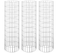 VIDAXL - Fioriere Gabbione Circolare 3 Pz In Acciaio Zincato 30x100 Cm