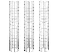 vidaXL Fioriere Gabbione Circolare 3 pz in Acciaio Zincato Ø30x150 cm
