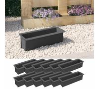 vidaXL Fioriere per Europallet 12 pz Grigio 36x13,5x9,5 cm in PP