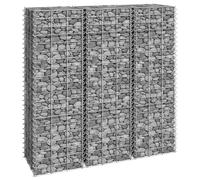 vidaXL Fioriere Rialzate a Gabbione 3 pz 30x30x100 cm in Ferro