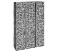 vidaXL Fioriere Rialzate a Gabbione 3 pz 30x30x150 cm in Ferro