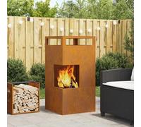 vidaXL Focolare 50x50x100 cm Acciaio inossidabile