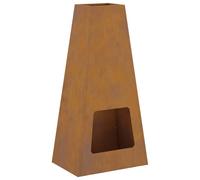 vidaXL Fuoco a piramide per esterni, in acciaio resistente alle intemperie, per terrazze e balconi, design antiruggine con look moderno, soluzione perfetta per incontri