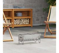 vidaXL Focolare da campeggio 42 x 22 x 18 cm Acciaio Inox Argento