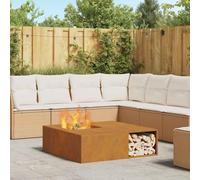 vidaXL Focolare Marrone 100 x 100 x 30 cm acciaio corten