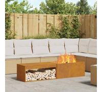 vidaXL Focolare Marrone 160 x 45 x 35 cm acciaio corten