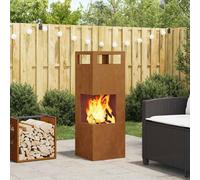 vidaXL Focolare Marrone 35 x 35 x 100 cm acciaio corten