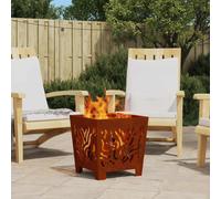 vidaXL Focolare Marrone 40 x 40 x 40 cm acciaio corten