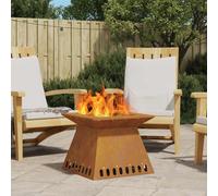 vidaXL Focolare Marrone 48 x 48 x 40 cm acciaio corten