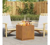 vidaXL Focolare Marrone 48 x 48 x 50 cm acciaio corten
