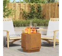 vidaXL Focolare Marrone 48 x 48 x 51 cm acciaio corten