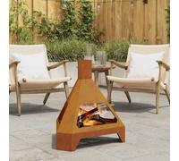vidaXL Focolare Marrone 50 x 43 x 52 cm acciaio corten
