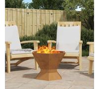 vidaXL Focolare Marrone 50 x 50 x 40 cm acciaio corten