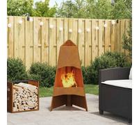 vidaXL Focolare Marrone 50 x 50 x 95 cm Acciaio CorTen