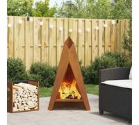 vidaXL Focolare Marrone 58 x 40 x 100 cm acciaio corten
