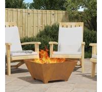 vidaXL Focolare Marrone 60 x 60 x 30 cm acciaio corten