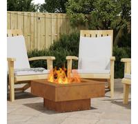 vidaXL Focolare Marrone 60 x 60 x 30 cm acciaio corten