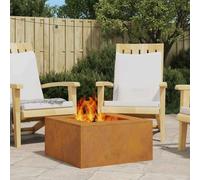 vidaXL Focolare Marrone 60 x 60 x 30 cm acciaio corten