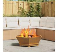 vidaXL Focolare Marrone 75 x 75 x 28 cm acciaio corten