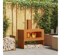 vidaXL Focolare Marrone 80 x 50 x 96 cm acciaio corten