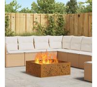 vidaXL Focolare Marrone 80 x 80 x 30 cm acciaio corten