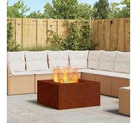 vidaXL Focolare Rustico da Esterno in Acciaio Resistente alle Intemperie | Design Quadrato Ideale per Raduni | Focolari perfetti per Adulti | Durevoli e Versatili | Metallo | Giardino | Patio | Resist