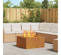 vidaXL Focolare Marrone 80 x 80 x 40 cm acciaio corten