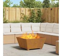 vidaXL Focolare Marrone 80 x 80 x 40 cm acciaio corten