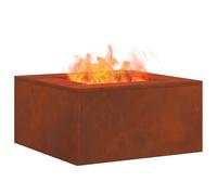 vidaXL Focolare Rustico da Esterno in Acciaio Resistente alle Intemperie | Design Quadrato Ideale per Raduni | Focolari perfetti per Adulti | Durevoli e Versatili | Metallo | Giardino | Patio | Resist