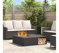 vidaXL Focolare Nero 100 x 100 x 30 cm Acciaio Corten