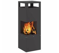 vidaXL Focolare Nero 35 x 35 x 100 cm Acciaio, Focolare da Esterno, Design Moderno, Rettangolare e Portatile, Finitura Opaca, Anti-ruggine, Resistente al Calore, Perfetto per RI