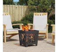 vidaXL Focolare Nero 40 x 40 x 40 cm acciaio corten