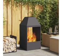 vidaXL Focolare Nero 50 x 50 x 100 cm Acciaio laminato a freddo